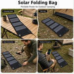 10W Solar Panel Charger 4-Fold Portable Power Bank with USB-C Output for Outdoor Camping