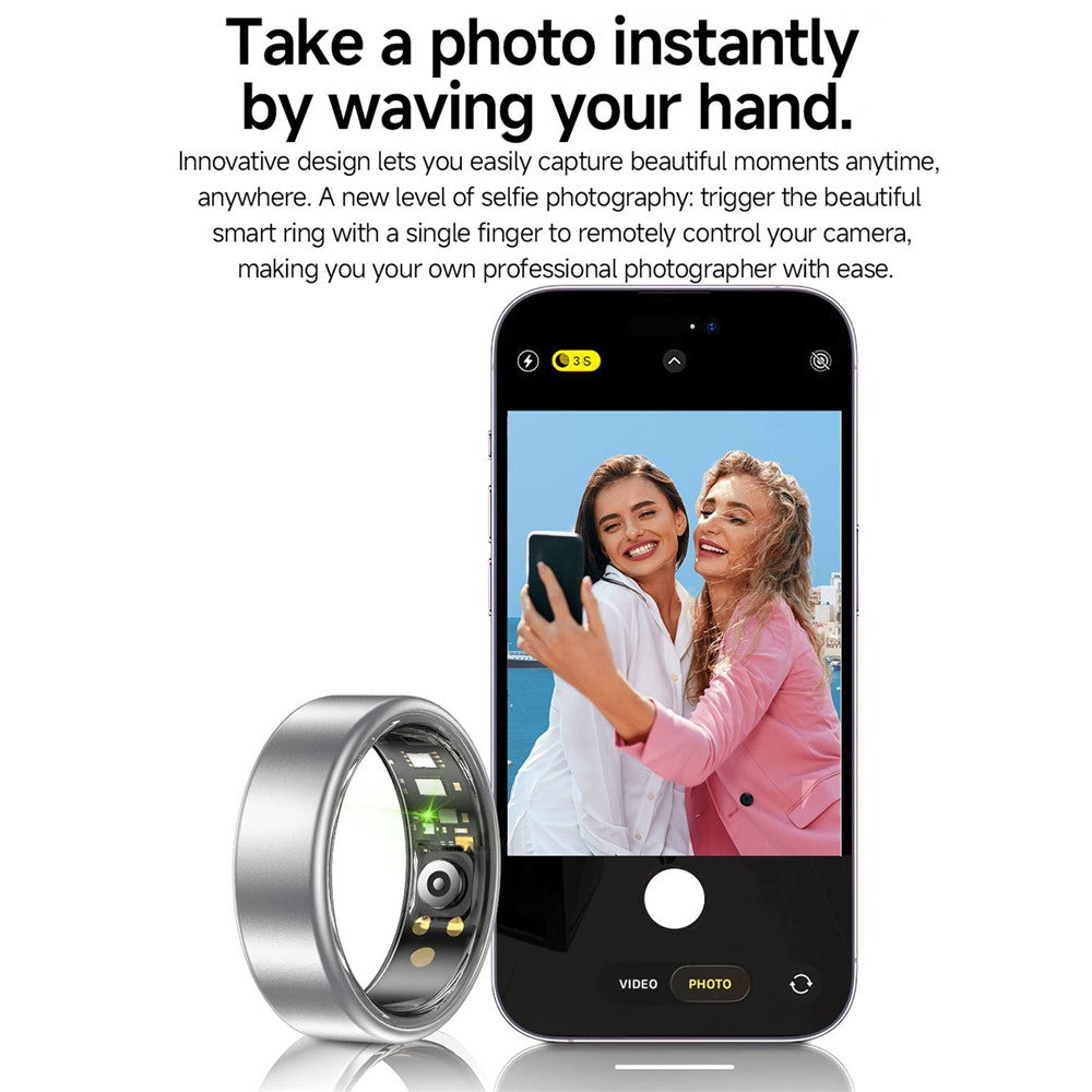 R88 Smart Ring Søvn Hjertefrekvens Iltmåler Fitness Tracker med Opladningsetui