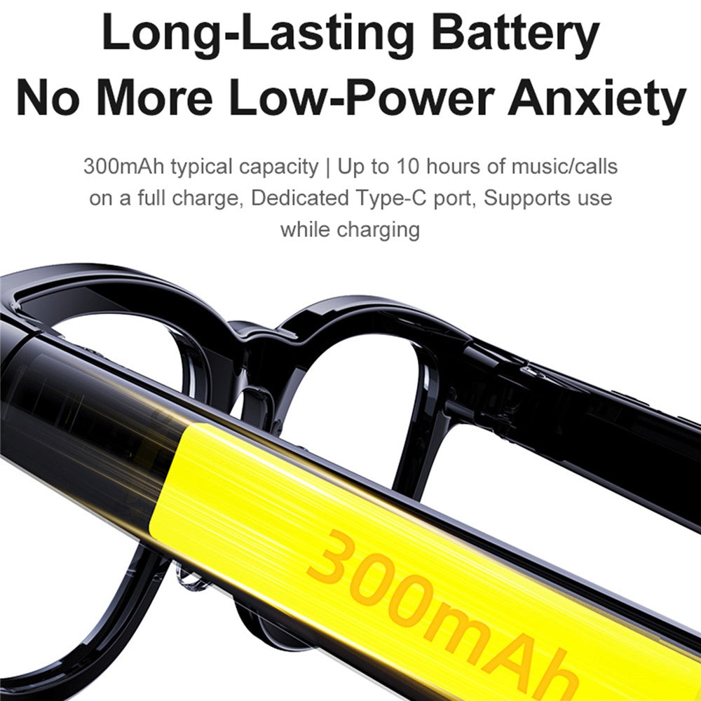 A2C Smart Glasses 8MP Kamera AI-oversættelse Bluetooth 6.0 EIS-stabilisering med dobbeltlinse (solbriller + klare linser)