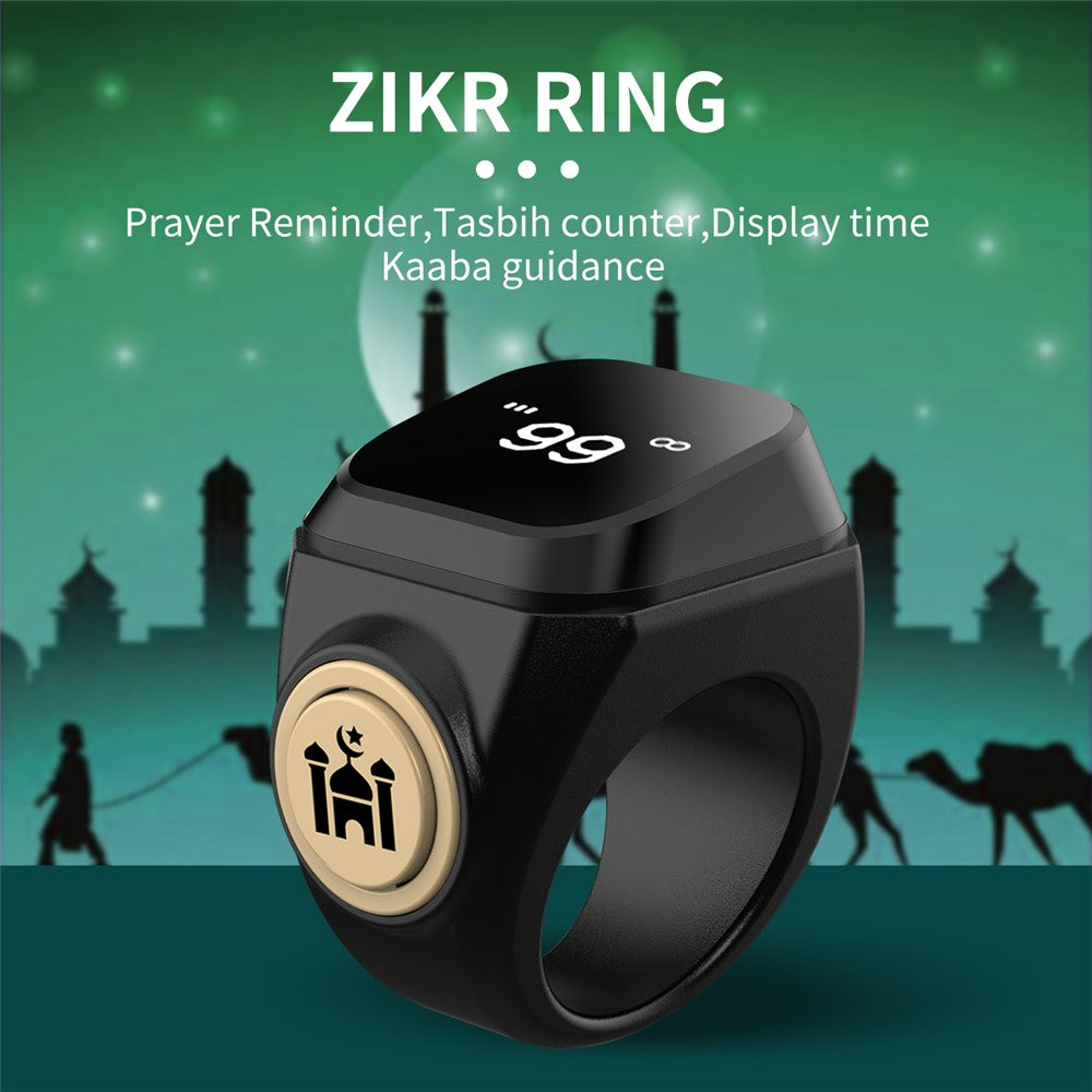 20mm Tasbih Zikr Smart Ring Bluetooth-compatible Digital Counter with Azan Alarm Prayer Reminder