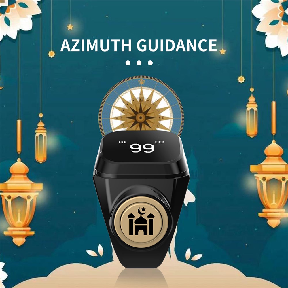 20mm Tasbih Zikr Smart Ring Bluetooth-compatible Digital Counter with Azan Alarm Prayer Reminder