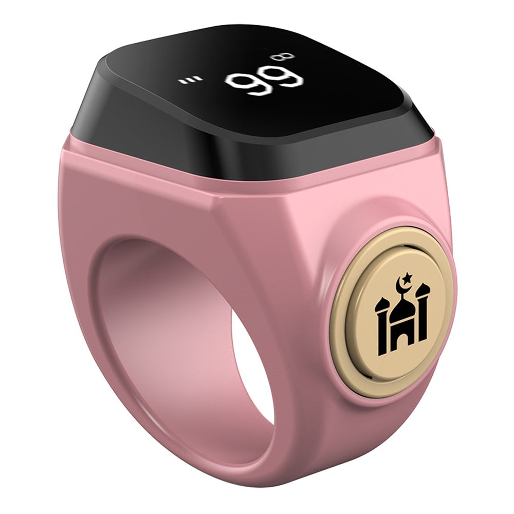 18mm Tasbih Zikr Smart Ring Bluetooth-kompatibel Digital Tæller med Azan Alarm Bøn Påmindelse