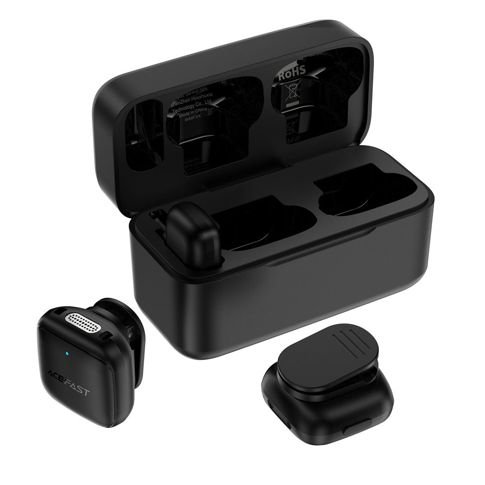 ACEFAST R6 Dual Wireless Lavalier Microphone AI Noise Reduction 360° Pickup 25ms Low Latency