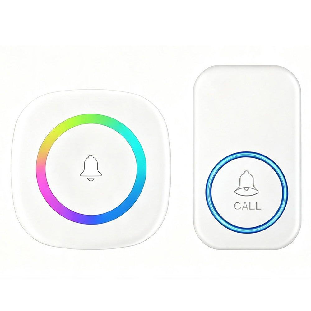 A6 Wireless Doorbell 300m Range 60 Melodies with Colorful LED Light, 1 Transmitter + 1 Receiver
