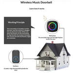 A6 Wireless Doorbell 300m Range 60 Melodies with Colorful LED Light, 1 Transmitter + 1 Receiver
