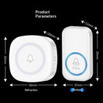 A6 Wireless Doorbell 300m Range 60 Melodies with Colorful LED Light, 1 Transmitter + 1 Receiver