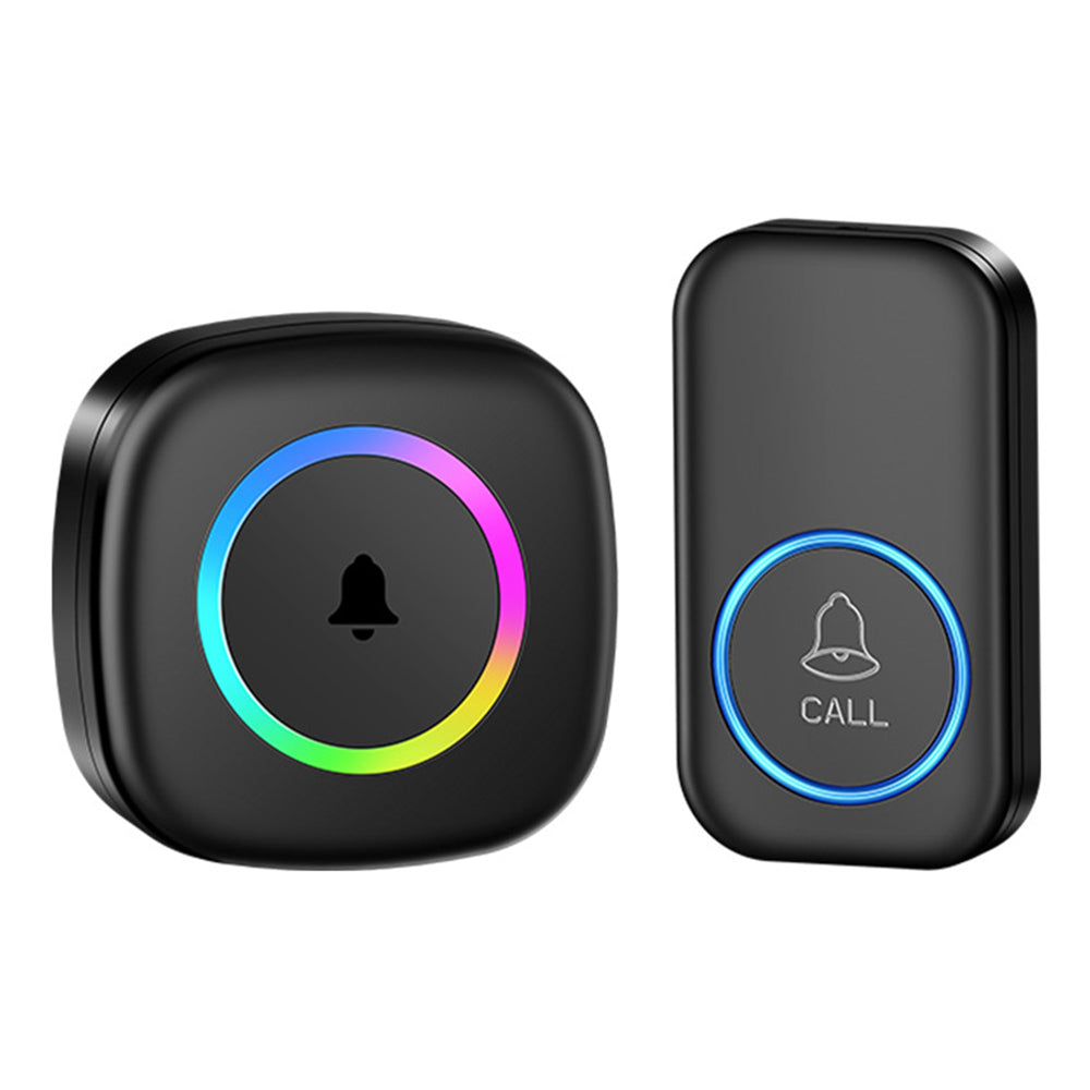 A6 Wireless Doorbell 300m Range 60 Melodies with Colorful LED Light, 1 Transmitter + 1 Receiver