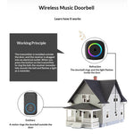 A6 300m Range 60 Melodies Plug-in Wireless Doorbell, 1 Transmitter + 2 Receivers