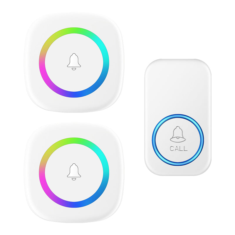 A6 300m Range 60 Melodies Plug-in Wireless Doorbell, 1 Transmitter + 2 Receivers