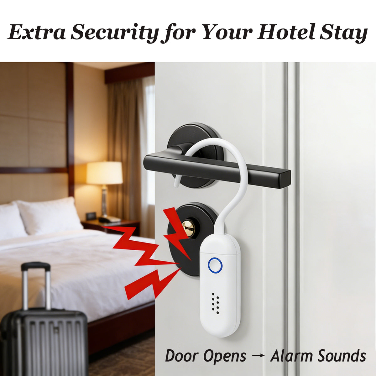130dB Door Window Alarm Dual Mode Sound Light Flashing with Remote Control for Home Hotel