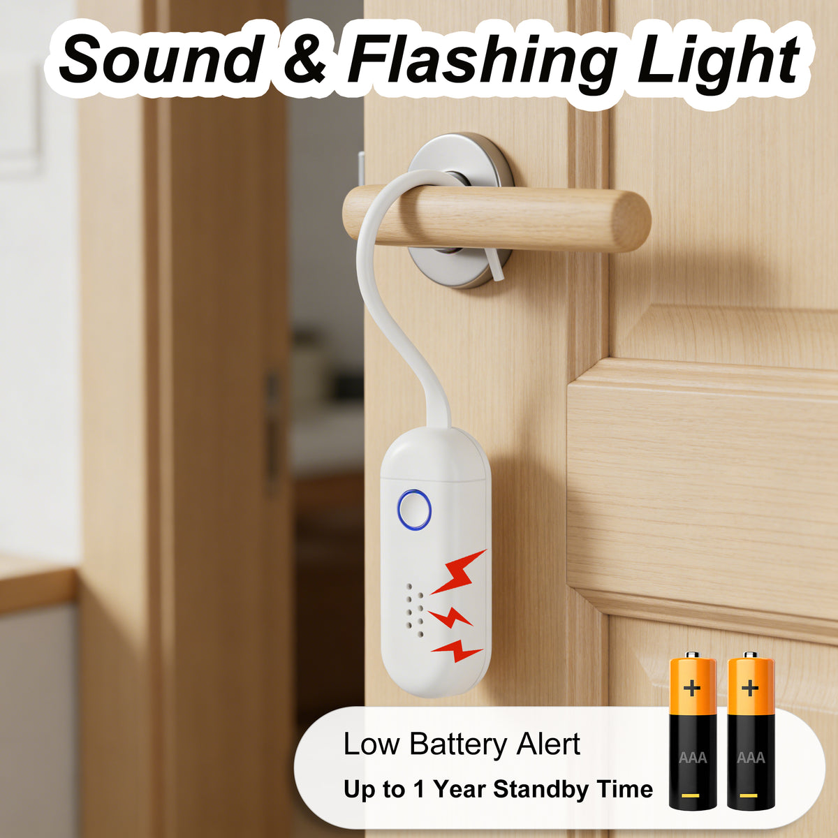 130dB Door Window Alarm Dual Mode Sound Light Flashing with Remote Control for Home Hotel