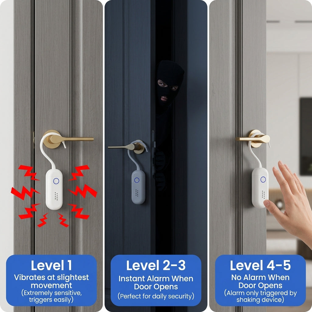 130dB Door Window Alarm Dual Mode Sound Light Flashing with Remote Control for Home Hotel