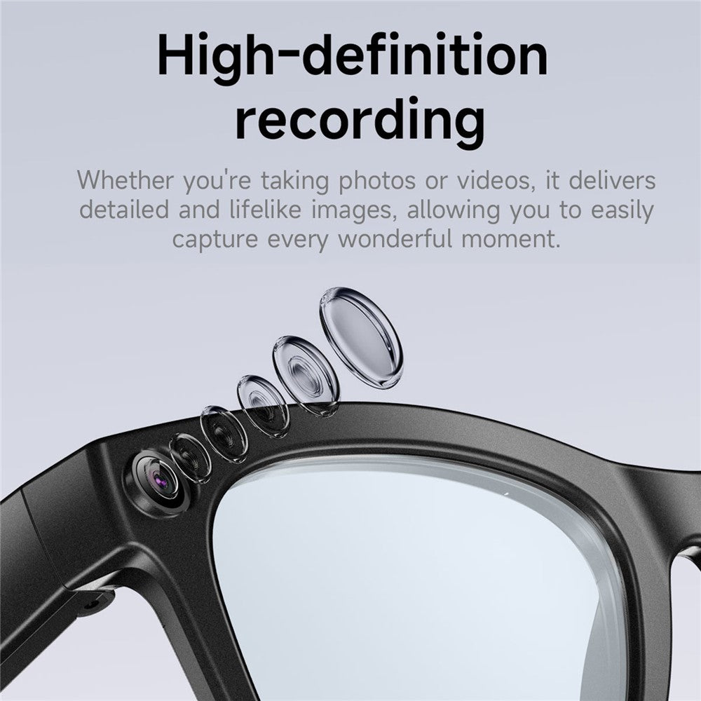 GM6 Bluetooth-compatible Music Smart Glasses with 2MP Camera Video Recording AI Translation
