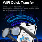 GM6 Bluetooth-compatible Music Smart Glasses with 2MP Camera Video Recording AI Translation