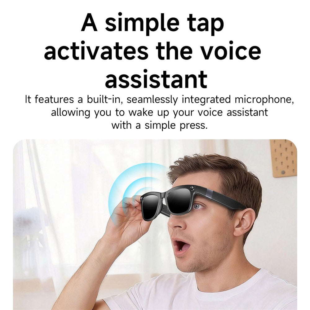 GM6 Bluetooth-compatible Music Smart Glasses with 2MP Camera Video Recording AI Translation