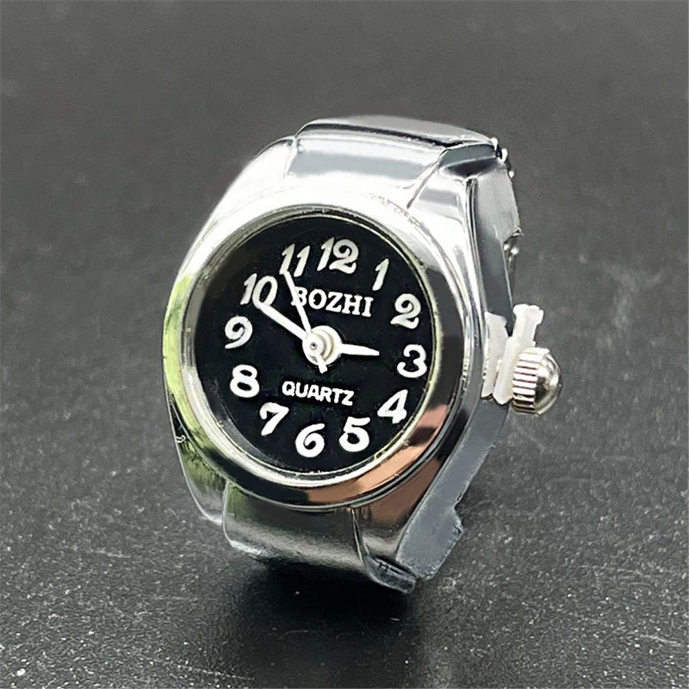 BOZHI J-131 Fashion Mini Digital Pointer Ring Quartz Watch with Adjustable Metal Strap