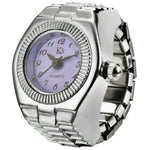 BOZHI J-008 Mini Retro Digital Pointer Ring Quartz Watch Stretch Band for 5cm-6.5cm Finger