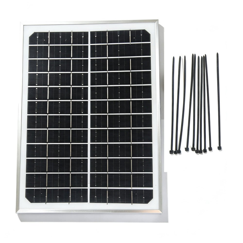 10W 12V Monokrystallinsk Solpanel Oplader med Krokodillenæb 21% Effektivitet Aluminiumramme til Udendørs Camping