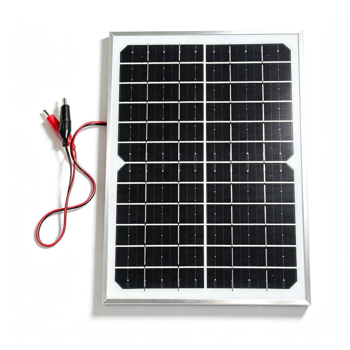 10W 12V Monokrystallinsk Solpanel Oplader med Krokodillenæb 21% Effektivitet Aluminiumramme til Udendørs Camping