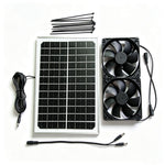 10W 12V Solar Panel Dual 120mm Exhaust Fan for Chicken Cat Pet Coop Cooling Air Circulation