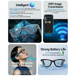 AI-G1 Smarta Glasögon 8MP Kamera AI-översättning Videoinspelning Bluetooth-kompatibel Samtalsmusik med Brusreducering med Dubbel Mikrofon