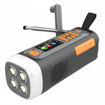 LR-7D Solar Hand Crank Radio DAB FM Bluetooth-compatible Color LCD 4500mAh Power Bank 4W LED Flashlight for Outdoor Camping