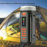 LR-7D Solar Hand Crank Radio DAB FM Bluetooth-compatible Color LCD 4500mAh Power Bank 4W LED Flashlight for Outdoor Camping