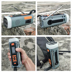 LR-7D Solar Hand Crank Radio DAB FM Bluetooth-compatible Color LCD 4500mAh Power Bank 4W LED Flashlight for Outdoor Camping