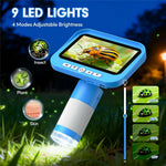 KM28 4.3 Inch Digital Microscope 1000X Magnification 1080P Video Recording 9-LED Light for Kids Science Exploration