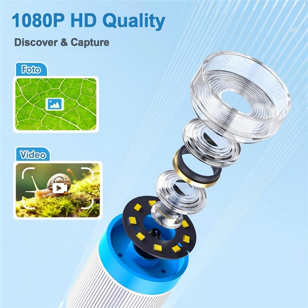 KM18 Digital Microscope 1000X Magnification 2.4 inch IPS Screen 1080P Video Recorder for Kids Science Exploration