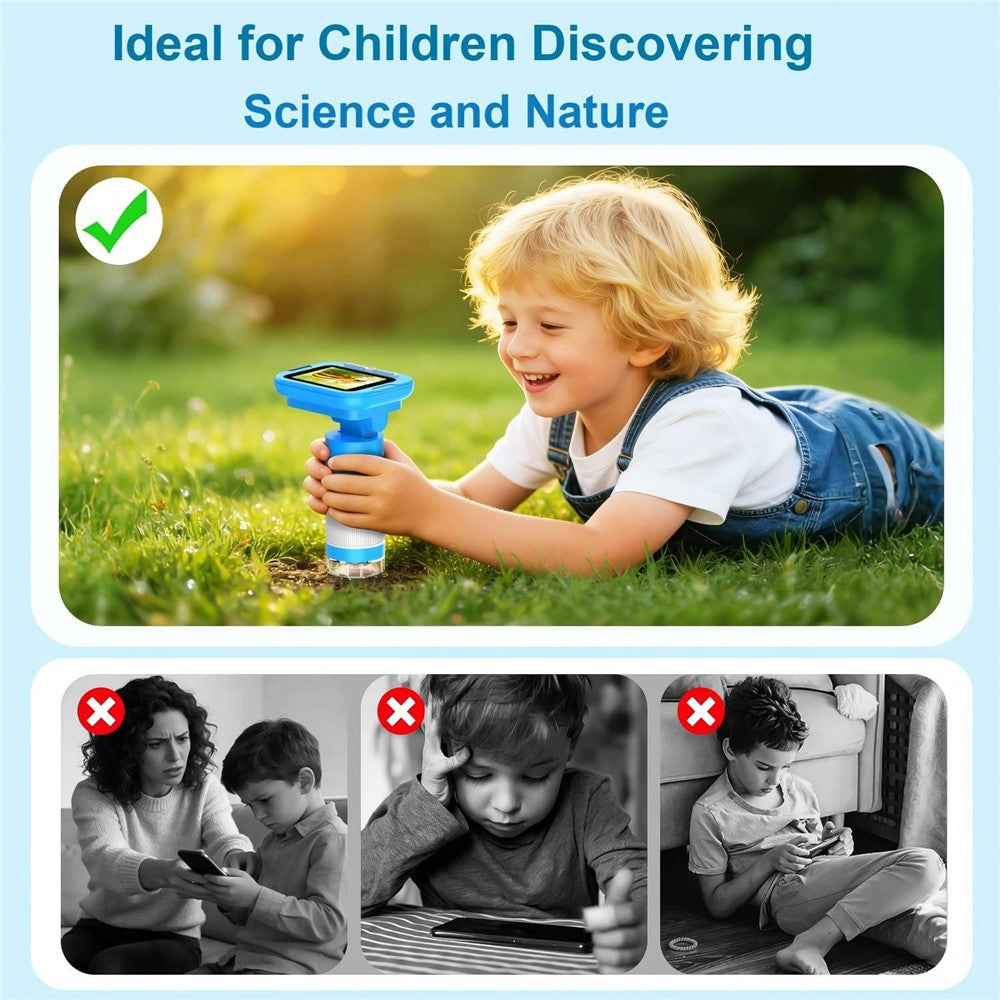 KM18 Digital Microscope 1000X Magnification 2.4 inch IPS Screen 1080P Video Recorder for Kids Science Exploration