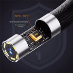 Z02 Borescope with 1m Cable 6.5mm Single Lens Industrial Endoscope 5 Inch HD 1080P 360 Degree Bidirectional Rotation for Pipe Inspection