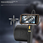 Z02 Borescope with 1m Cable 6.5mm Single Lens Industrial Endoscope 5 Inch HD 1080P 360 Degree Bidirectional Rotation for Pipe Inspection
