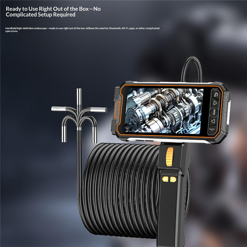 Z02 Borescope with 1.5m Cable 6.5mm Single Lens Industrial Endoscope 5 Inch HD 1080P 360 Degree Bidirectional Rotation for Pipe Inspection