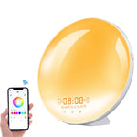 SH-01S WiFi Smart APP Vækkeur med vækkelys, stemmestyring, multifunktionelt søvnlys, farverigt natlys, understøtter Alexa / Google Home