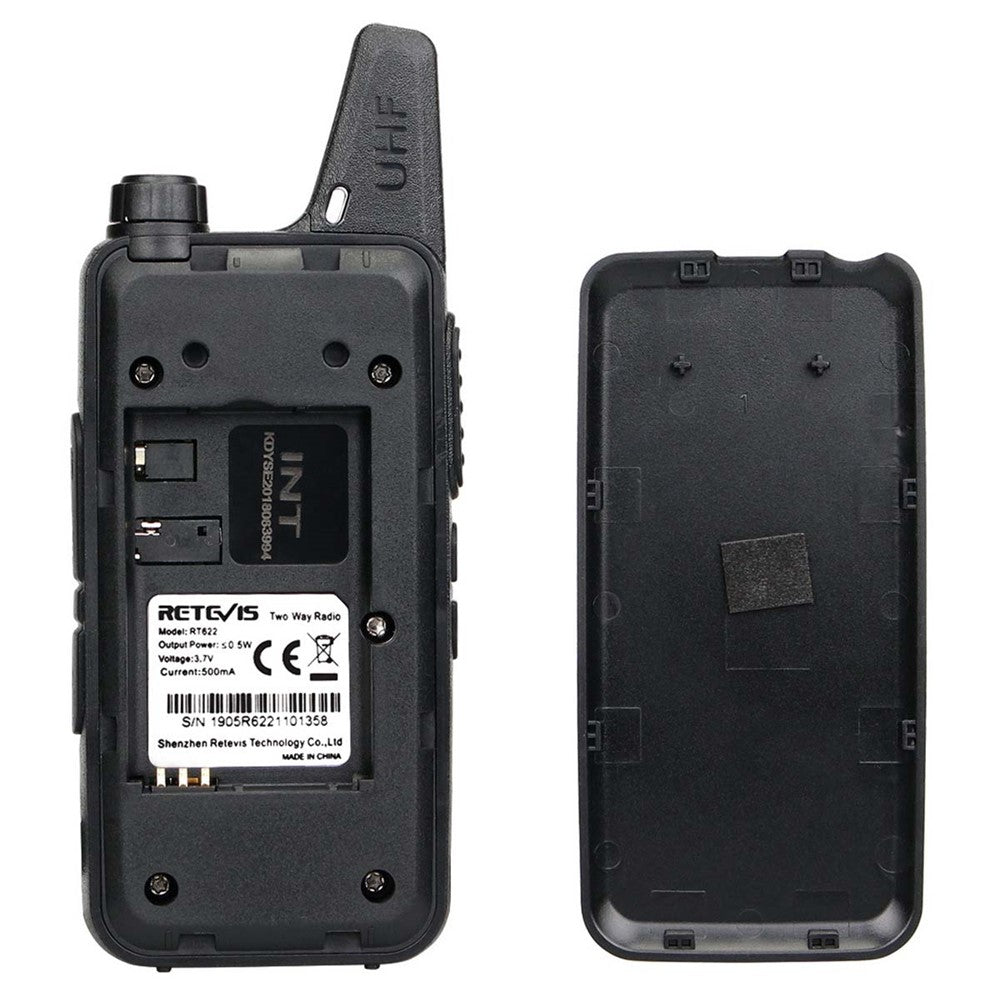 RETEVIS RT622 1 par mini-tvåvägs licensfria PMR-radioer walkie-talkies (för europeisk frekvens)