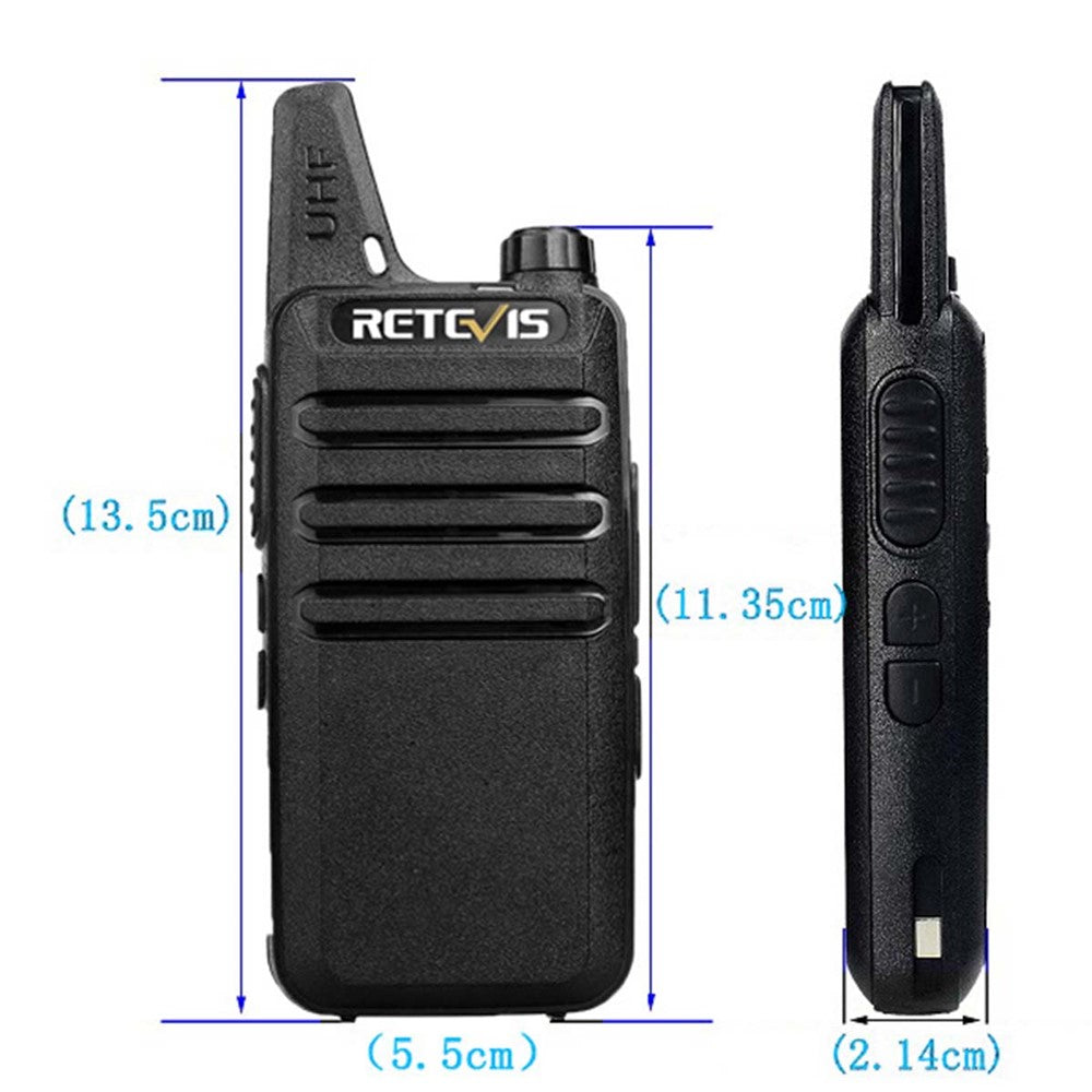 RETEVIS RT622 1 par mini-tvåvägs licensfria PMR-radioer walkie-talkies (för europeisk frekvens)