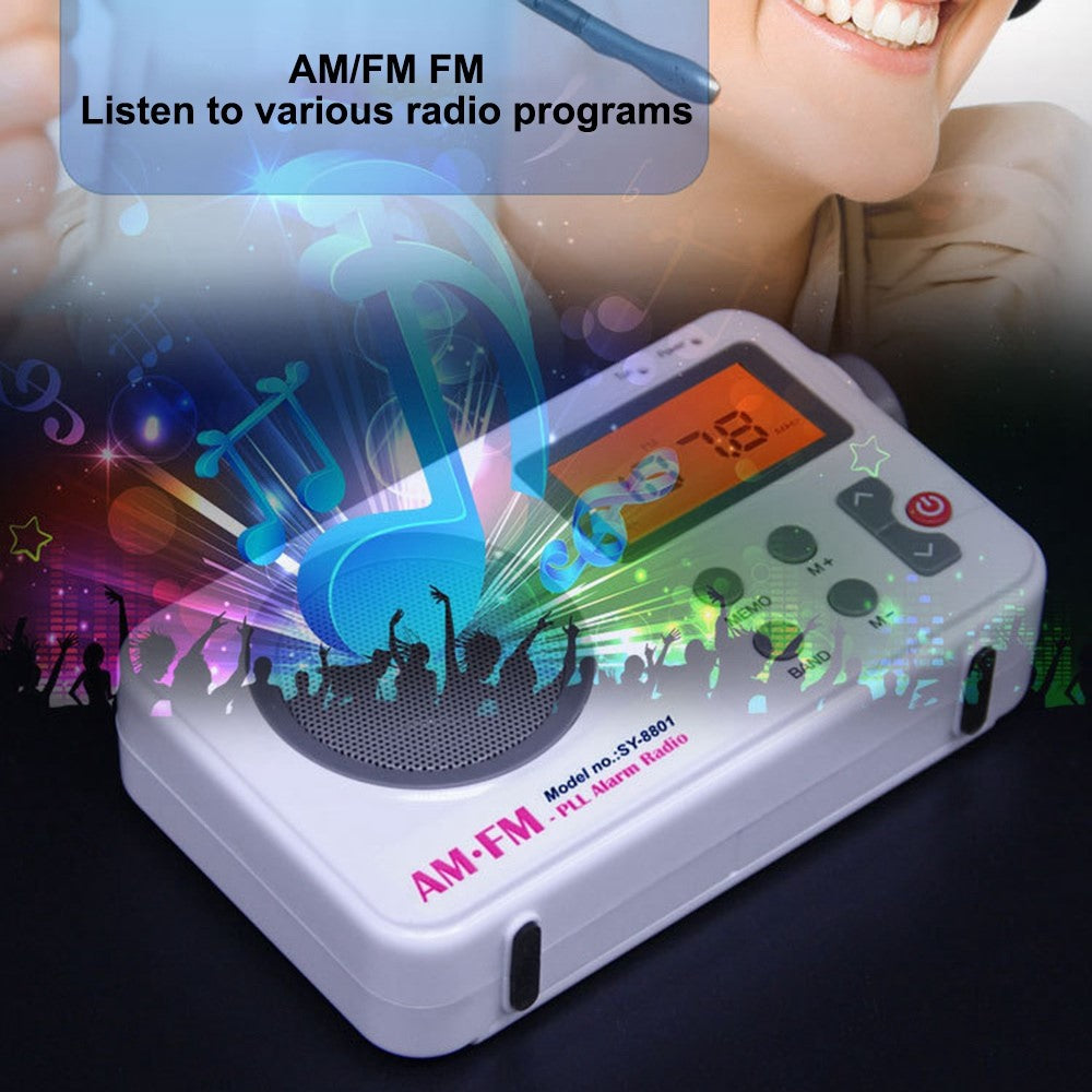SY-8801 Portable Retro AM FM Radio HD LCD Screen HiFi Sound Loud Speaker Short Wave Radio