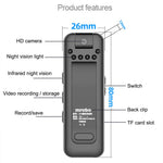 MROBO 128G 1080P Mini Voice Recorder 180 Degree Rotating Camera Noise Reduction Audio Recording Device