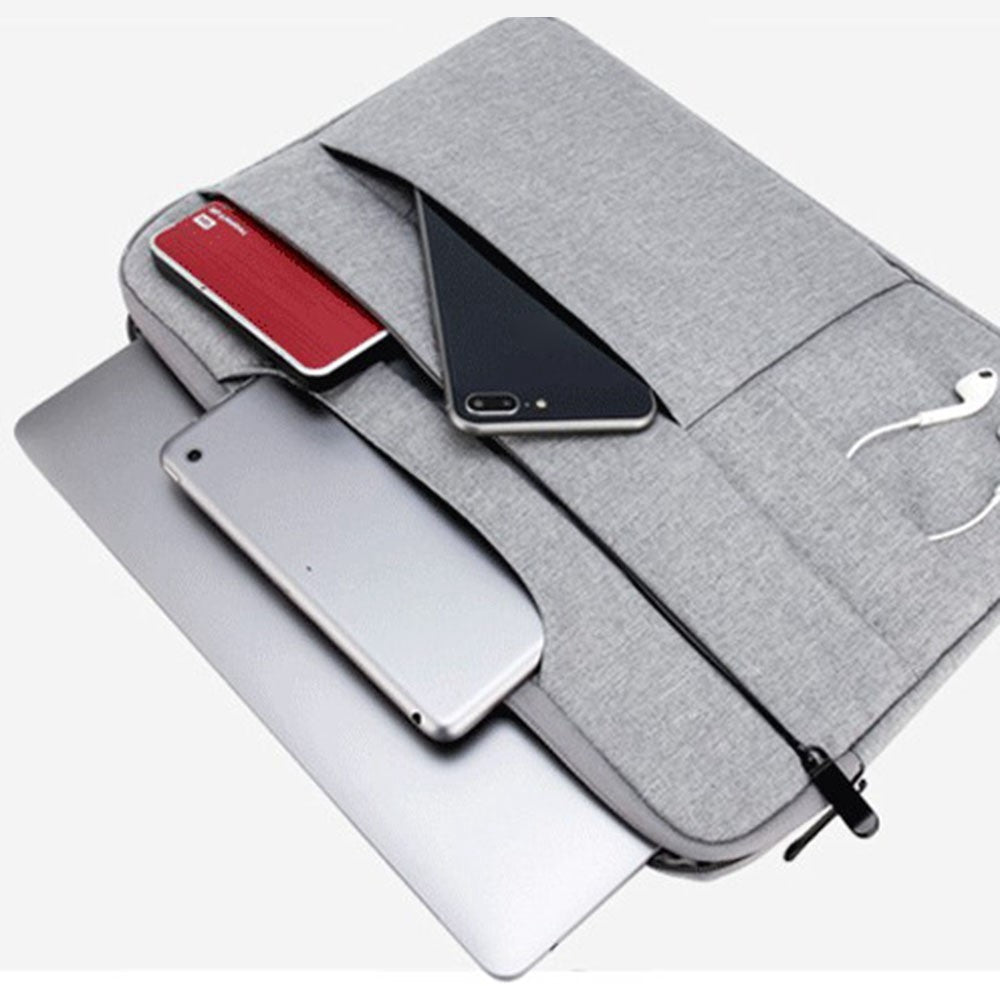 QY-C015 13 inch Laptop Carrying Case Business Style Notebook Computer Handbag with Hiding Handle Strap