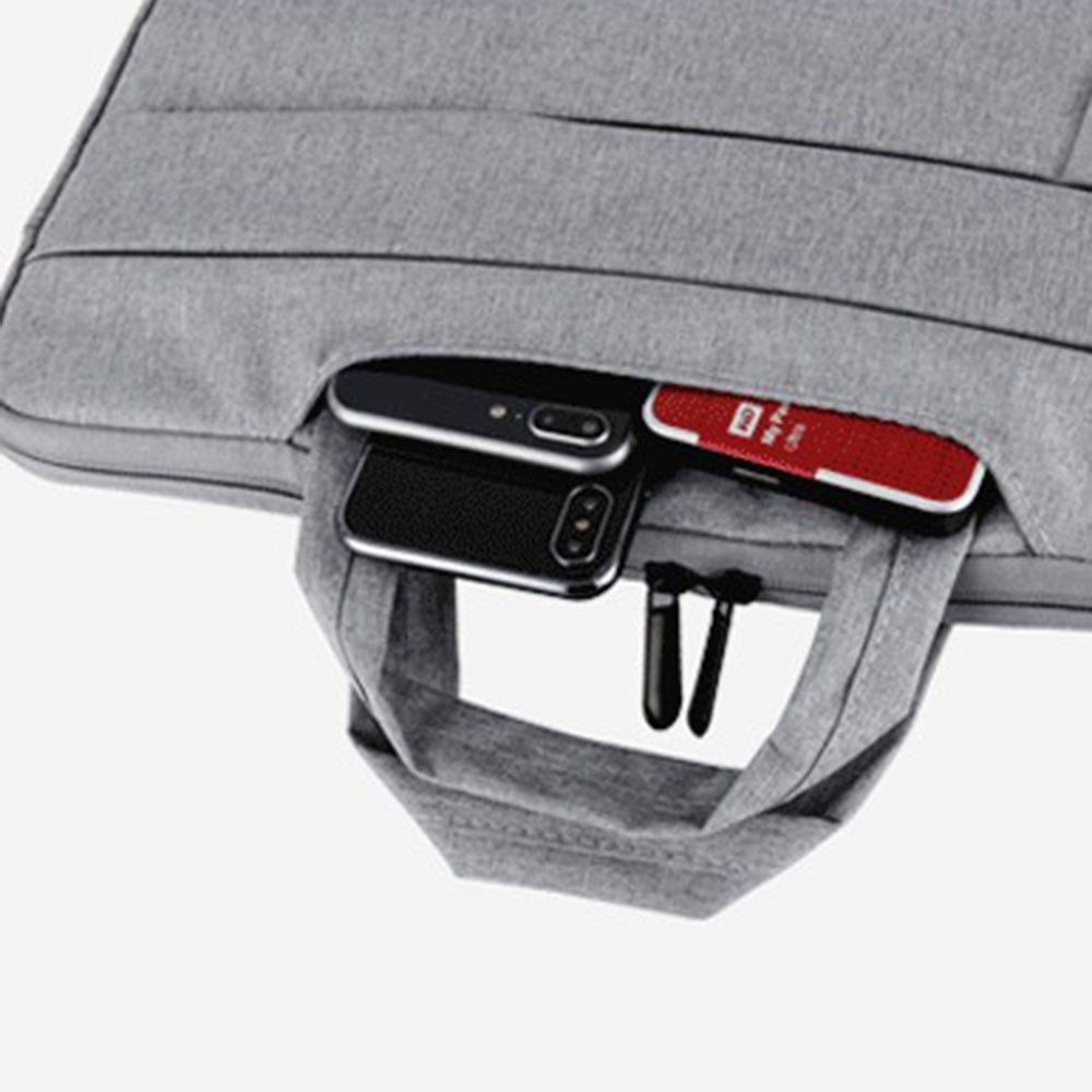 QY-C015 13 inch Laptop Carrying Case Business Style Notebook Computer Handbag with Hiding Handle Strap