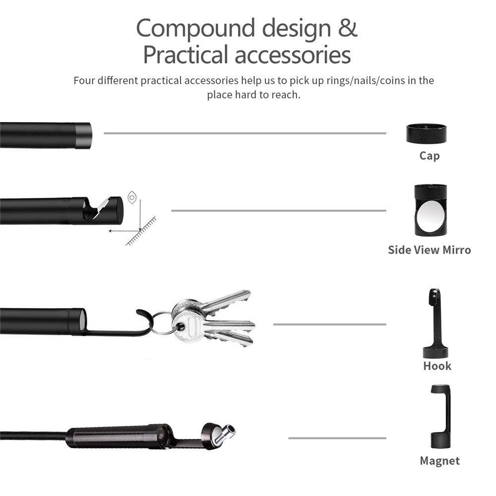 B315 2m Cable 4.3 Inch Screen Industrial Endoscope 8mm Lens 8 LEDs Waterproof Car Inspection Borescope