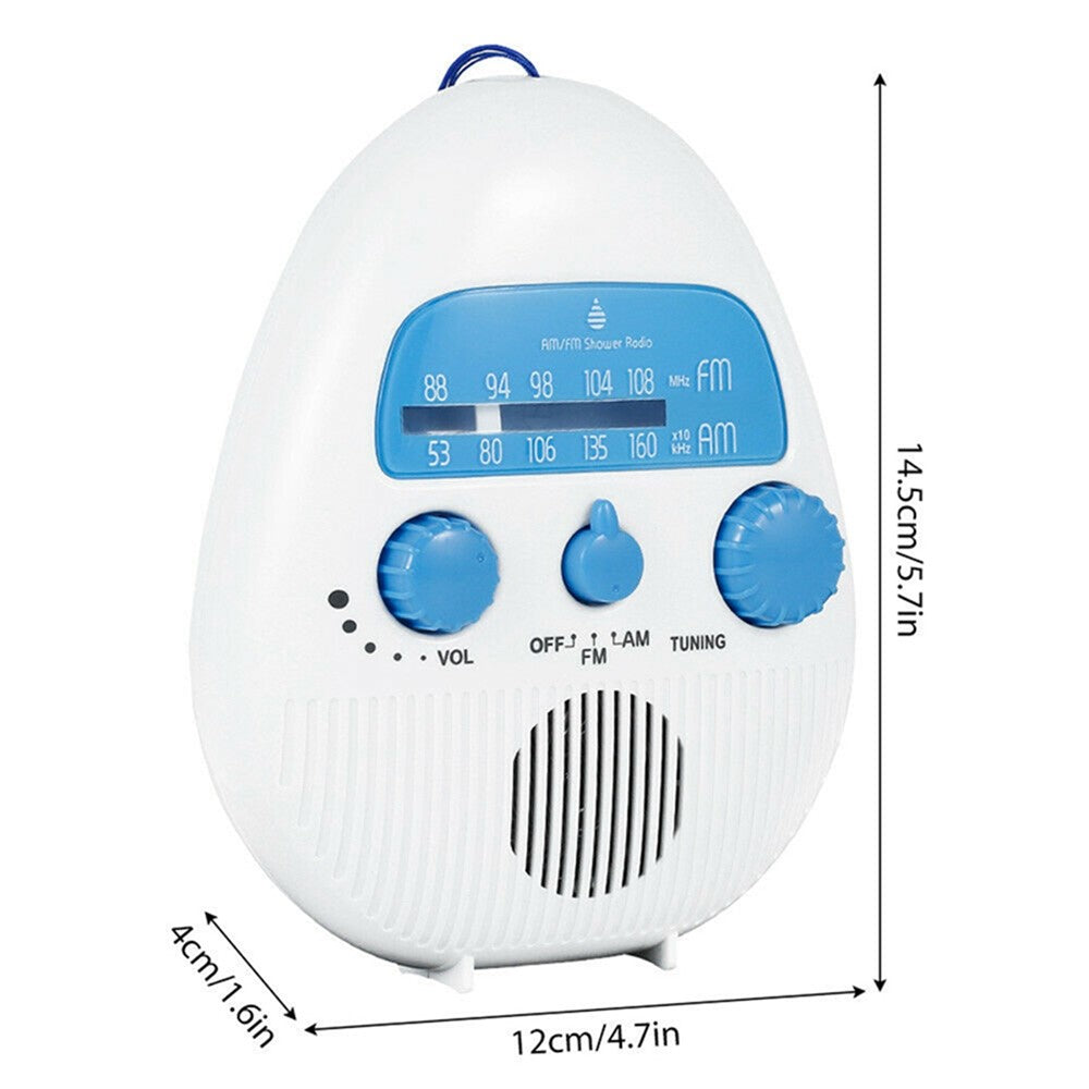 SY-900 IPX4-vandtæt HiFi-højttaler batteridrevet bærbar bruse-AM FM-radio med snor