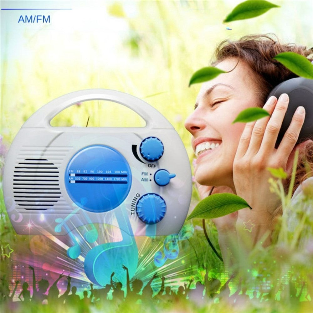 SY-910 Portable IPX4 Waterproof FM AM Radio Shower Hanging Radio Bathroom Splash-proof Speaker