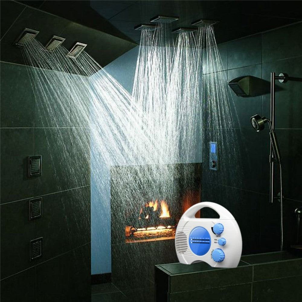 SY-910 Portable IPX4 Waterproof FM AM Radio Shower Hanging Radio Bathroom Splash-proof Speaker