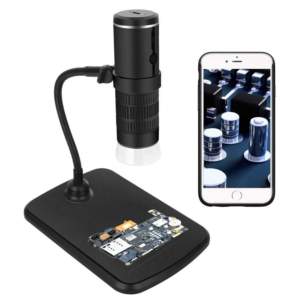 F210 WiFi Portable Digital Microscope 50-1000X Magnification Mini Wireless Microscope with Holder / Base for Beauty Therapy, Circuit Soldering
