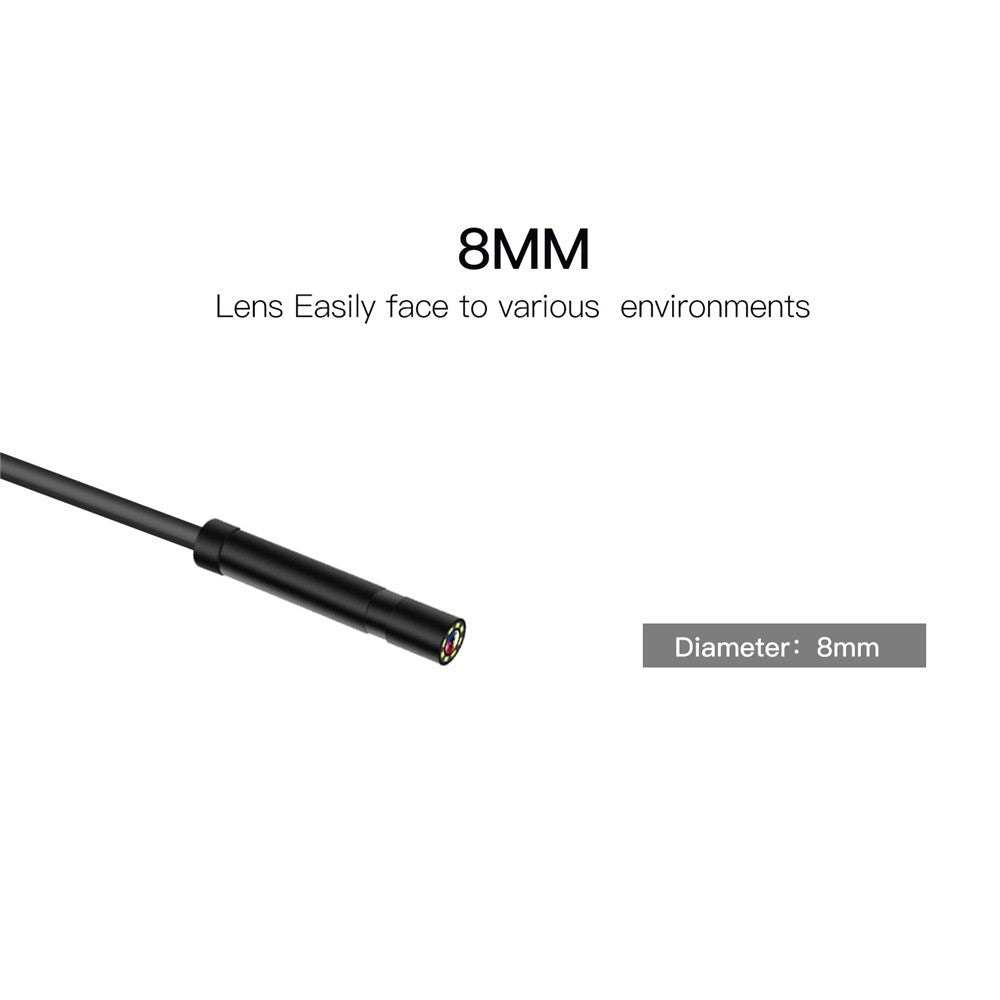 P60A 10m Hard Wire 8mm Lens Portable 2.4 inch Screen Industrial Endoscope Waterproof HD Inspection Camera Borescope