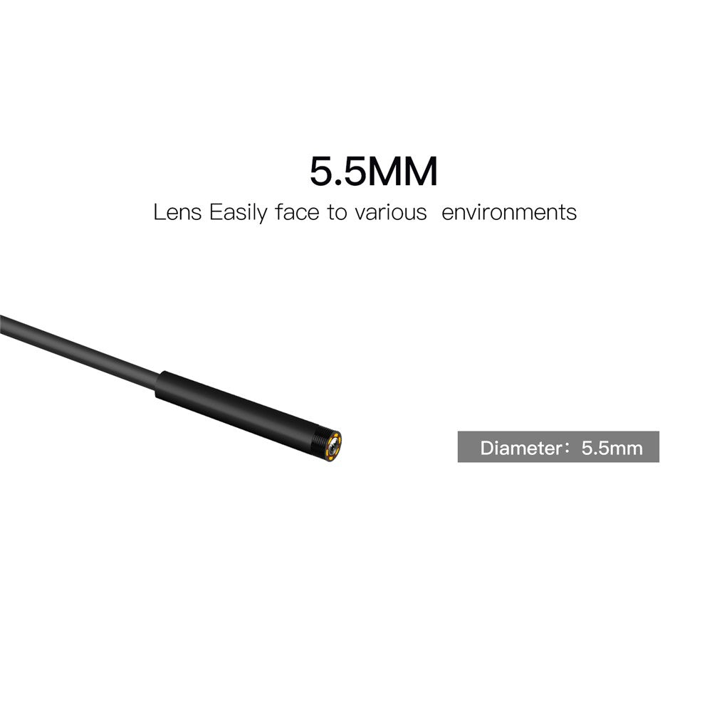 P60A 5m Hard Wire 5.5mm Lens Portable 2.4 inch Screen Industrial Borescope HD Waterproof Pipe Inspection Camera Endoscope