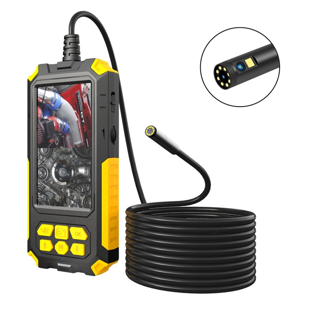 P50 5.5mm Dual Lens Industrial Endoscope IP68 Waterproof 4.5 Inch IPS Inspection Camera with LED Light and 5m Rigid Cable