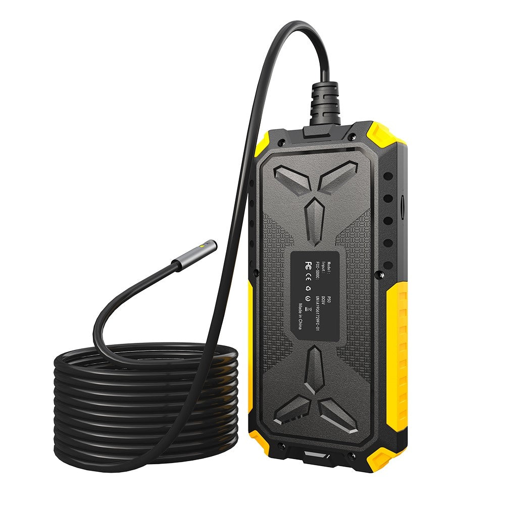 P50 5.5mm Dual Lens Industrial Endoscope IP68 Waterproof 4.5 Inch IPS Inspection Camera with LED Light and 5m Rigid Cable